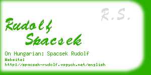 rudolf spacsek business card